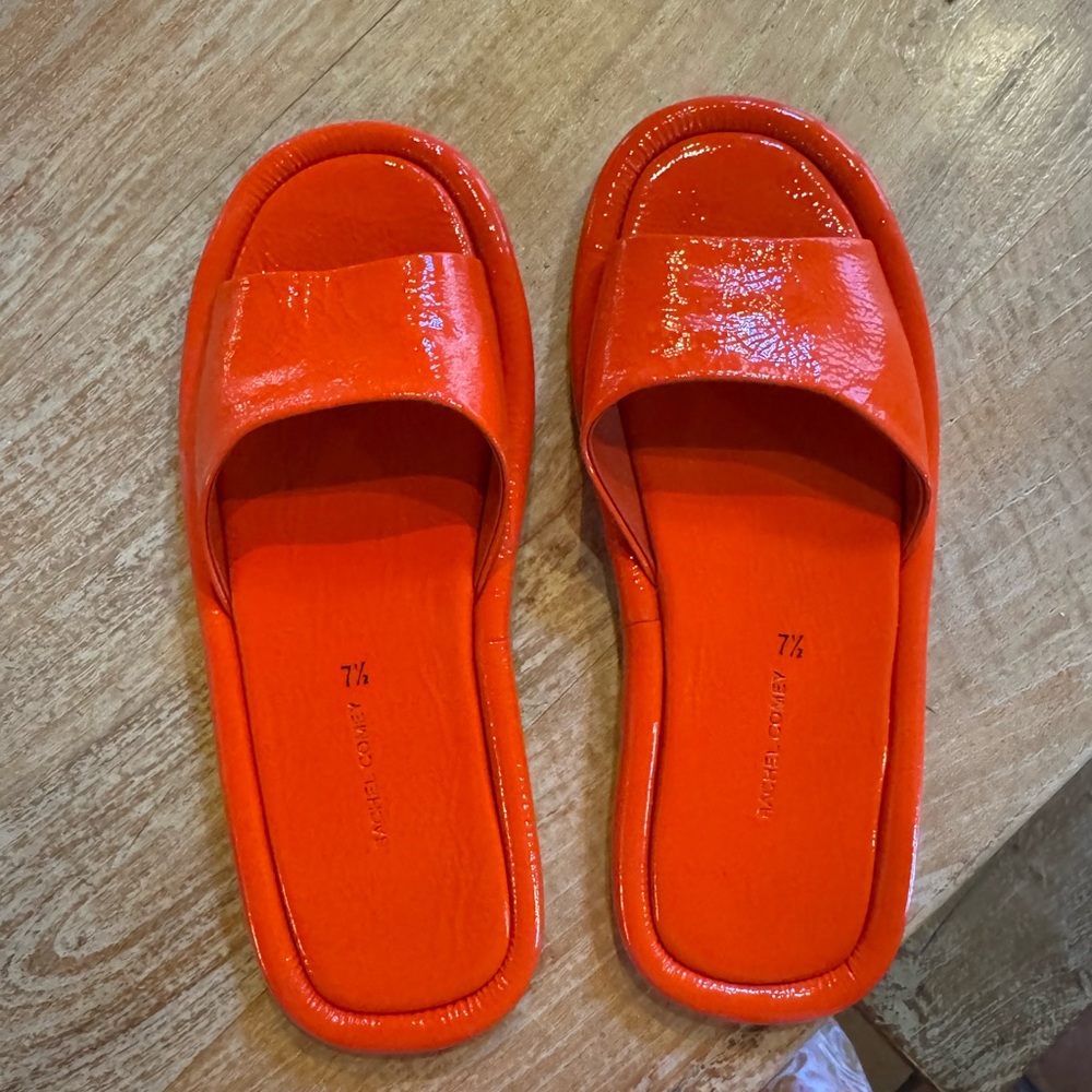 Rachel Comey Glossy Orange Slides